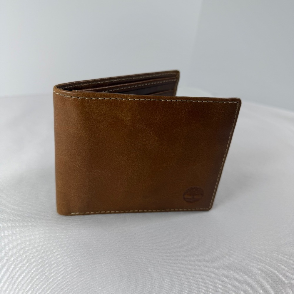 Timberland Mens Bifold Brown Leather Pull Up Passcase Wallet